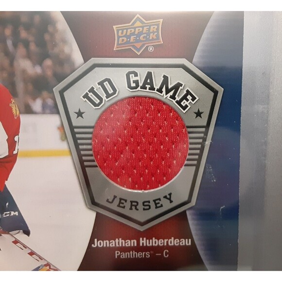 2016-17 UD Game Jersey Relic Card #GJ-HU Jonathan Huberdeau Panthers Hockey - Picture 3 of 3